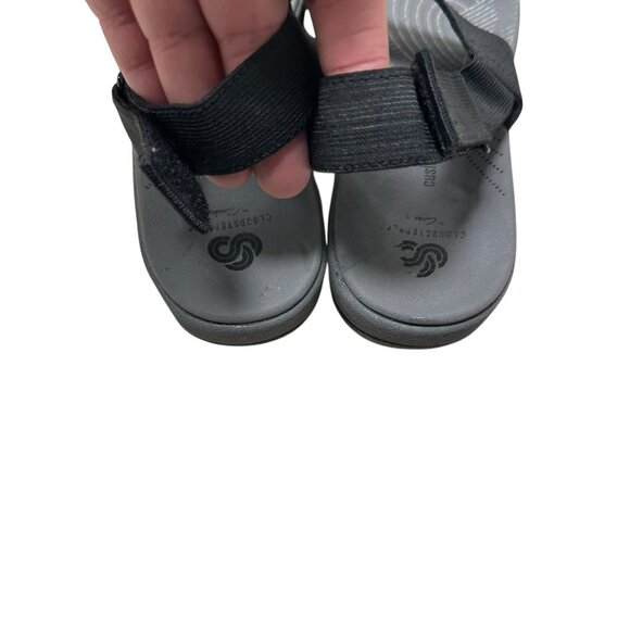 Clarks Cloudsteppers Sandals Womens 10 Arla Jacory Slingback Wedge Gray Black - Picture 4 of 8